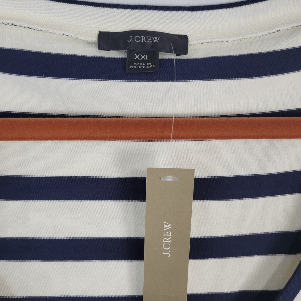 J.Crew Striped Scoop Neck Knit Maxi T-Shirt Dress size XXL Casual Nautical, New - Picture 3 of 6